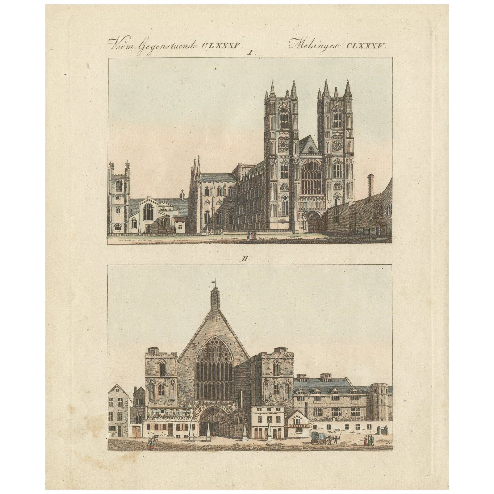 Westminster Abbey and Winchester Cathedral, Bertuch's Picture Book, circa 1800
