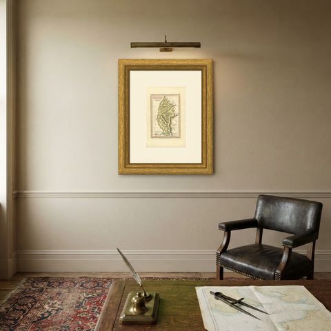 Hand-Colored Antique Map of the Tribe of Asher, Wyld, 1823, shown framed on a wall, true to size