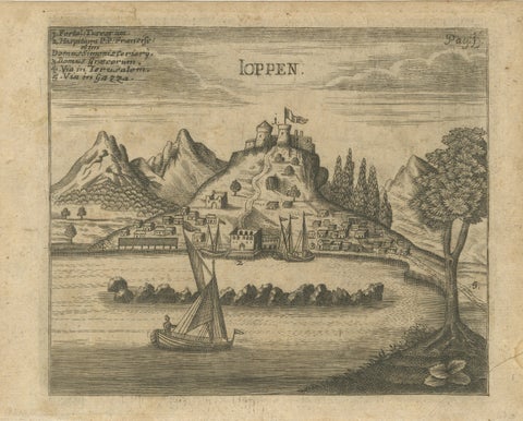 Antique View of Jaffa (Ioppen) Holy Land Engraving, Müller 1735
