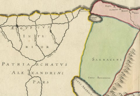 17th-Century Map of the Latin Patriarchate of Jerusalem by Melchior Tavernier, close-up 2