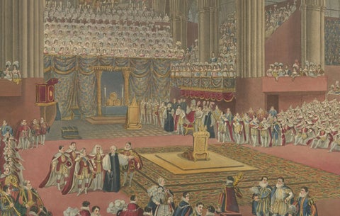 Hand-Coloured Engraving of George IV’s Coronation at Westminster Abbey, 1822, close-up 5