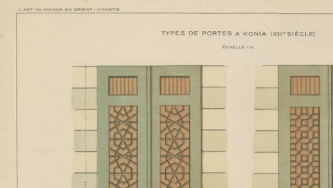 Seljuk Geometric Door Designs of Konya, Islamic Architecture, Raymond 1924, close-up 2