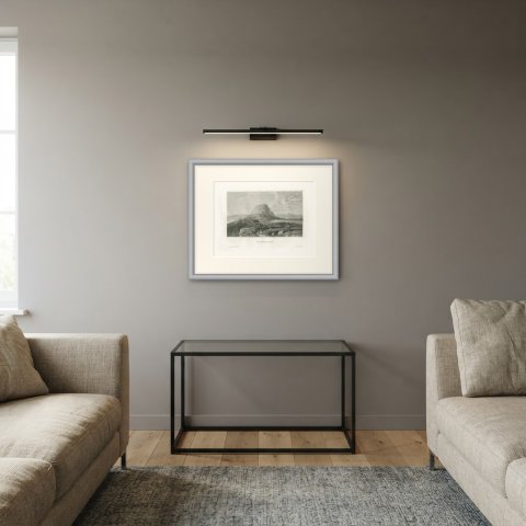 Antique Holy Land View of Mount Tabor in Galilee, Engraving, circa 1850, shown framed in a room, true to size