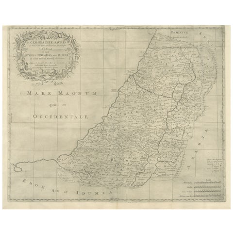 Holy Land Map, Terra Promissa or Judaea, Nicolas Sanson, c.1700