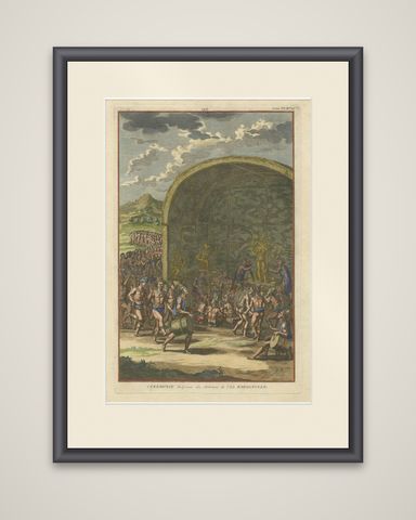 Religious Ceremony of the Inhabitants of the Island of Hispaniola, 1734, shown framed