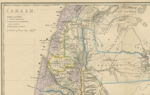 Historical Map of Canaan with Insets of Jerusalem and Surrounding Regions, 1880, close-up 6