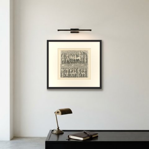 Arch of Titus Reliefs, Triumphal Chariot and Seven Branched Candlestick, 1722, shown framed on a wall, true to size