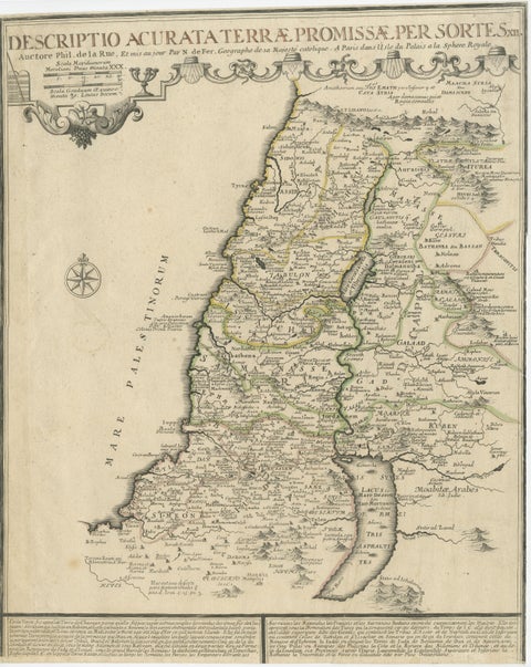 1720 Maps of the Holy Land: Ancient and Modern by De Fer and Danet, view 3
