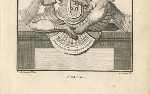 1806 Engraving: Ganesha as Pollear, Wisdom Deity in Hindu Mythology, close-up 2