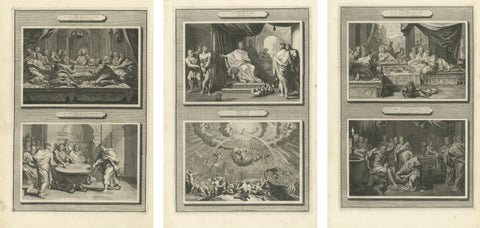 Dutch Baroque Passion of Christ, 3 Double-Scene Engravings by Mortier ca 1700, view 2