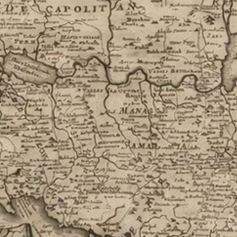 Antique Biblical Holy Land Map, Jerusalem, Palestine & Levant, De Fer 1703, close-up 2