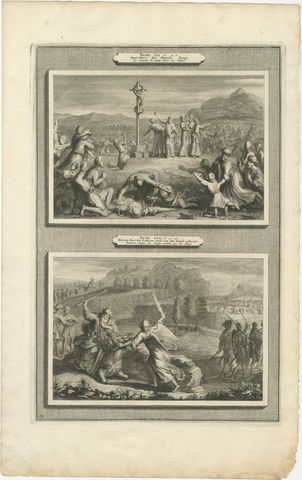 The Brazen Serpent and Balaam's Ass Stopped by the Angel, Mortier circa 1700, view 2
