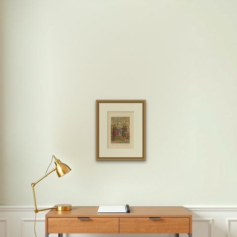 Antique Bible Print of the Man Without Wedding Garmant by Kronheim, 'c.1860', shown framed on a wall, true to size
