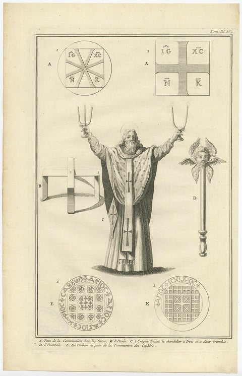 Antique Engraving of Greek Religious Ceremonies, ca.1730, view 2