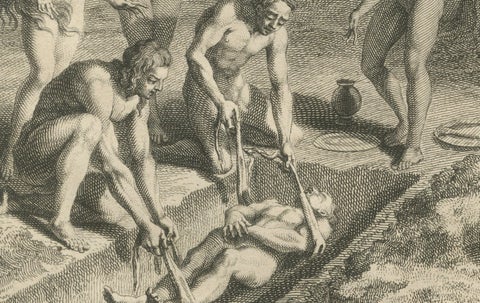 Healing and Funeral Rituals of the Paria Natives, imagined in 1734, close-up 2