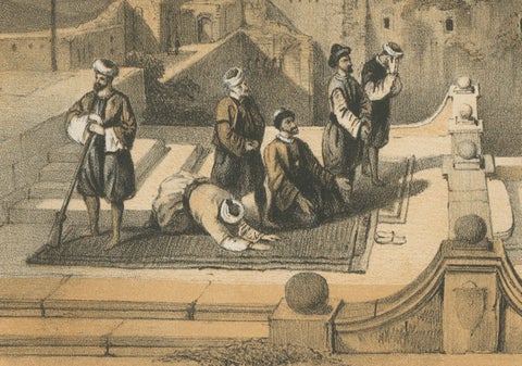 Chromolithograph of the Temple Mount in Jerusalem, Historical View of 1862, close-up 2