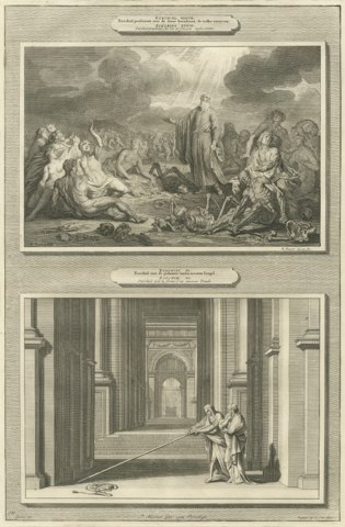 Ezekiel in the Valley of Dry Bones and the New Temple, Mortier, circa 1700