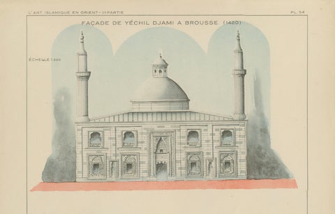 Original 1924 Ottoman Mosque Facades, Yeşil Djami & Sultan Murad Mosque, Bursa, close-up 1