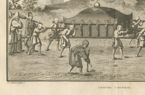 Chinese Funeral Procession with Palanquin, Engraving after Sonnerat, 1806, close-up 1