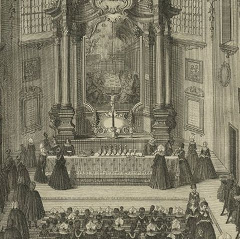 The Communion of the Lutherans in the Minorite Church in Augsburg, Germany, 1730, close-up 3