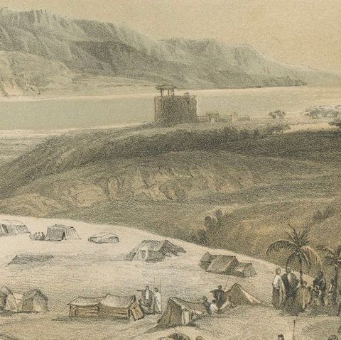 19th-Century Chromolithograph of Jericho, Biblical Landscape After David Robert, close-up 5