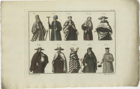 Set of 8 Antique Prints of Religious Figures and Turks in the Middle Ages, view 3
