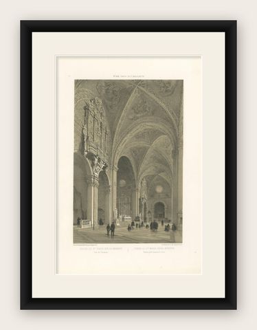 Santa Maria sopra Minerva, Rome, Gothic Church Interior, 1868, shown framed