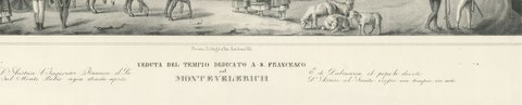 Temple of Saint Francis on Monte Velebich, Lithograph, circa 1840, close-up 4