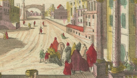 Optica Print of Joseph Sold to Potiphar in Egypt, circa 1770, Biblical Scene, close-up 3