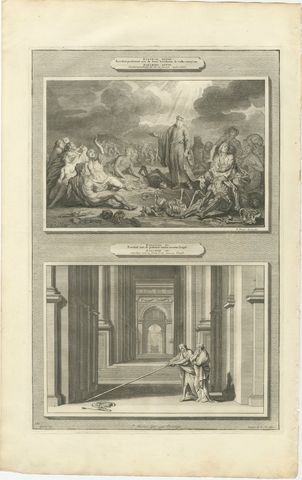 Ezekiel in the Valley of Dry Bones and the New Temple, Mortier, circa 1700, view 2