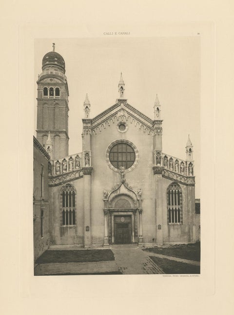Pl. 26 Antique Print of Madonna dell'Orto in Venice, circa 1890, view 3