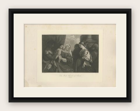 Antique Print of 'The Holy Family and Saints' Made after Titian 'c.1890', shown framed