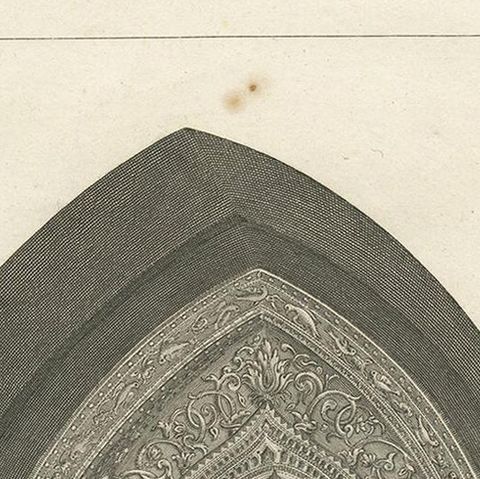 Antique Print of a Burman Buddha by Symes, 1800, close-up 1