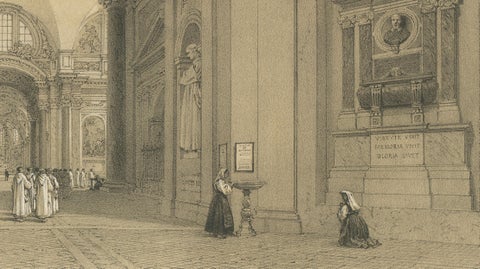 Rome Church Interior, Santa Maria degli Angeli, Benoist 1869, close-up 4