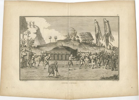 Chinese Funeral Procession with Palanquin, Engraving after Sonnerat, 1806, view 2