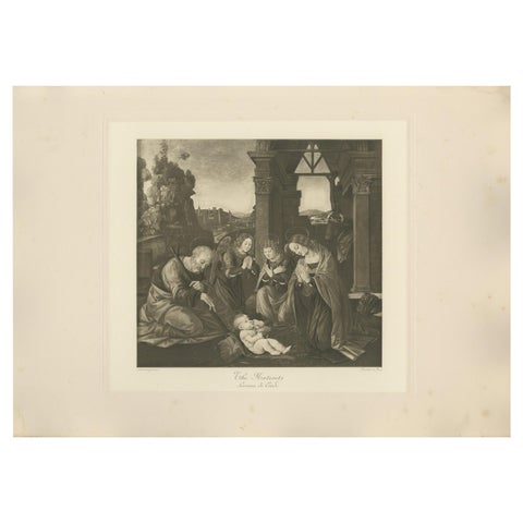 Antique Print of 'The Nativity' made after Lorenzo di Credi 'c.1890'