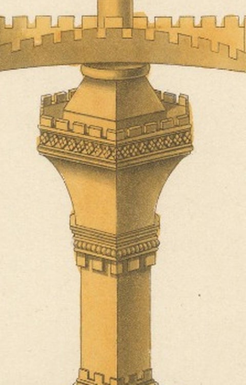 Medieval Reliquary, Gothic Church Treasure, Hand-Colored Engraving, ca.1850, close-up 4