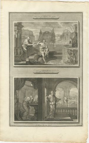 David Sees Bathsheba and Nathan Rebukes David, Pieter Mortier, circa 1700, view 2