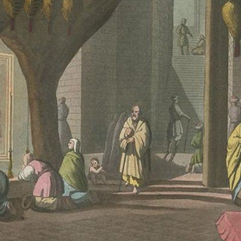 Antique Print of the Nativity Grotto by Ferrario '1831', close-up 1