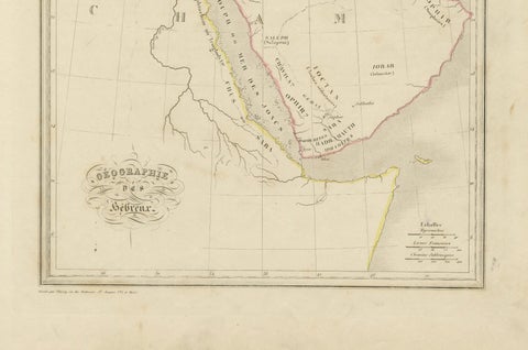 Antique Map of the Biblical Lands, Arabia and Canaan, Malte-Brun c.1820, close-up 3