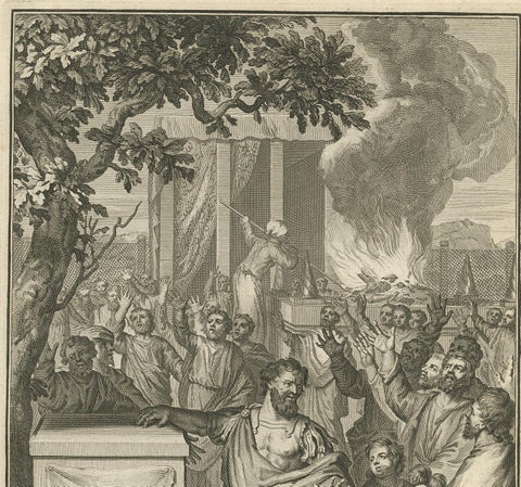 Antique Print Religion 'Joshua Makes a Convenant with God' by De Hondt, 1728, view 4