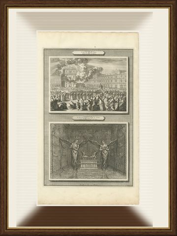 Dedication of Solomon's Temple and the Ark of the Covenant, Mortier, circa 1700, shown framed