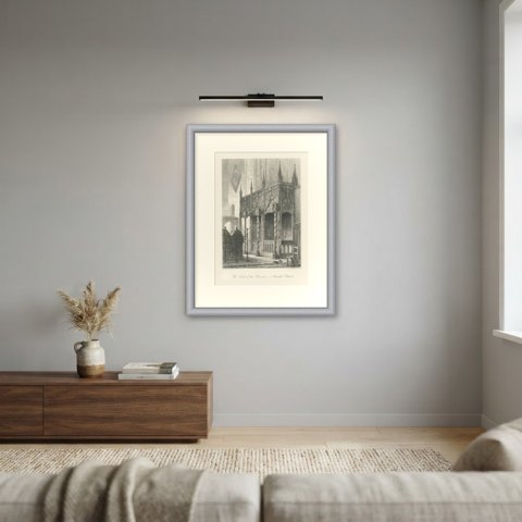 Tomb of the Howards, Arundel, Antique Steel Engraving after S. Read, circa 1876, shown framed on a wall, true to size