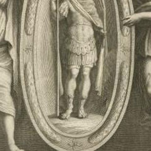 Antique Print of Saint Adrianus by Gregory, 1762, close-up 2