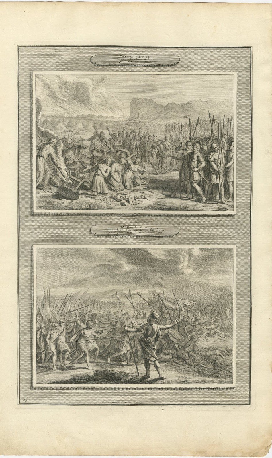 Achan Punished and Joshua Commands the Sun to Stand Still, Mortier circa 1700