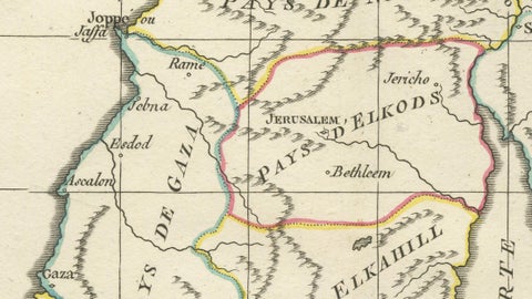 Judee ou Terre Sainte Map of the Holy Land and Jerusalem, c.1806, close-up 5