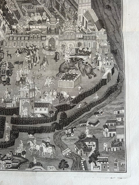 Grand Mogol’s Palace & Mosque, Chatelain Engraving of Delhi, 1719, view 9