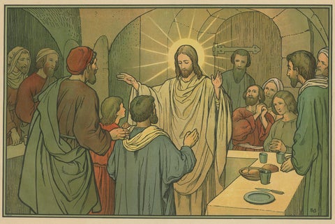 Antique Religion Print of the Seven Sacraments, Penance '1913', view 3