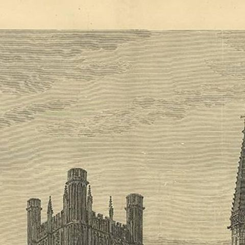 Antique Print of Chester Cathedral from the Illustrated London News, 1881, close-up 1