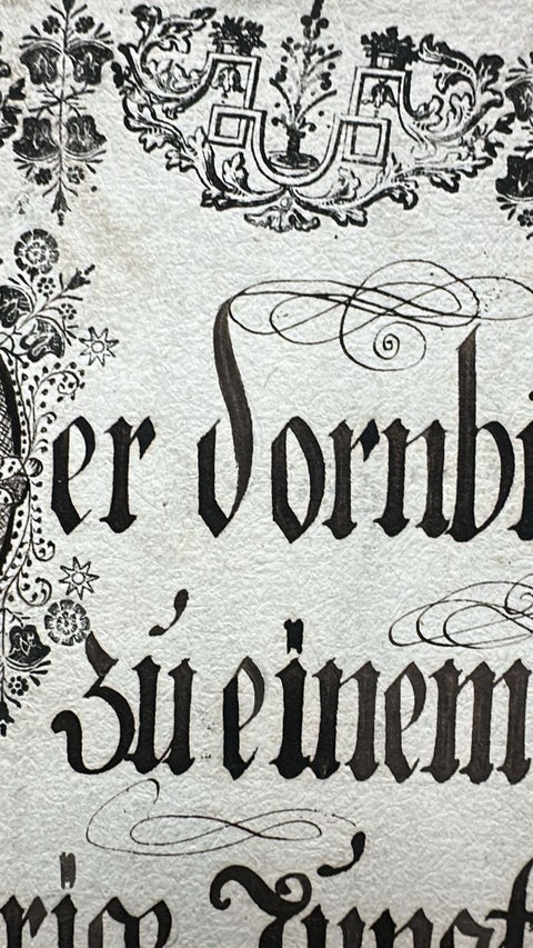 Unique 18th c. German Manuscript Broadside, Virgin Mary Devotional Poem, c.1750, view 4